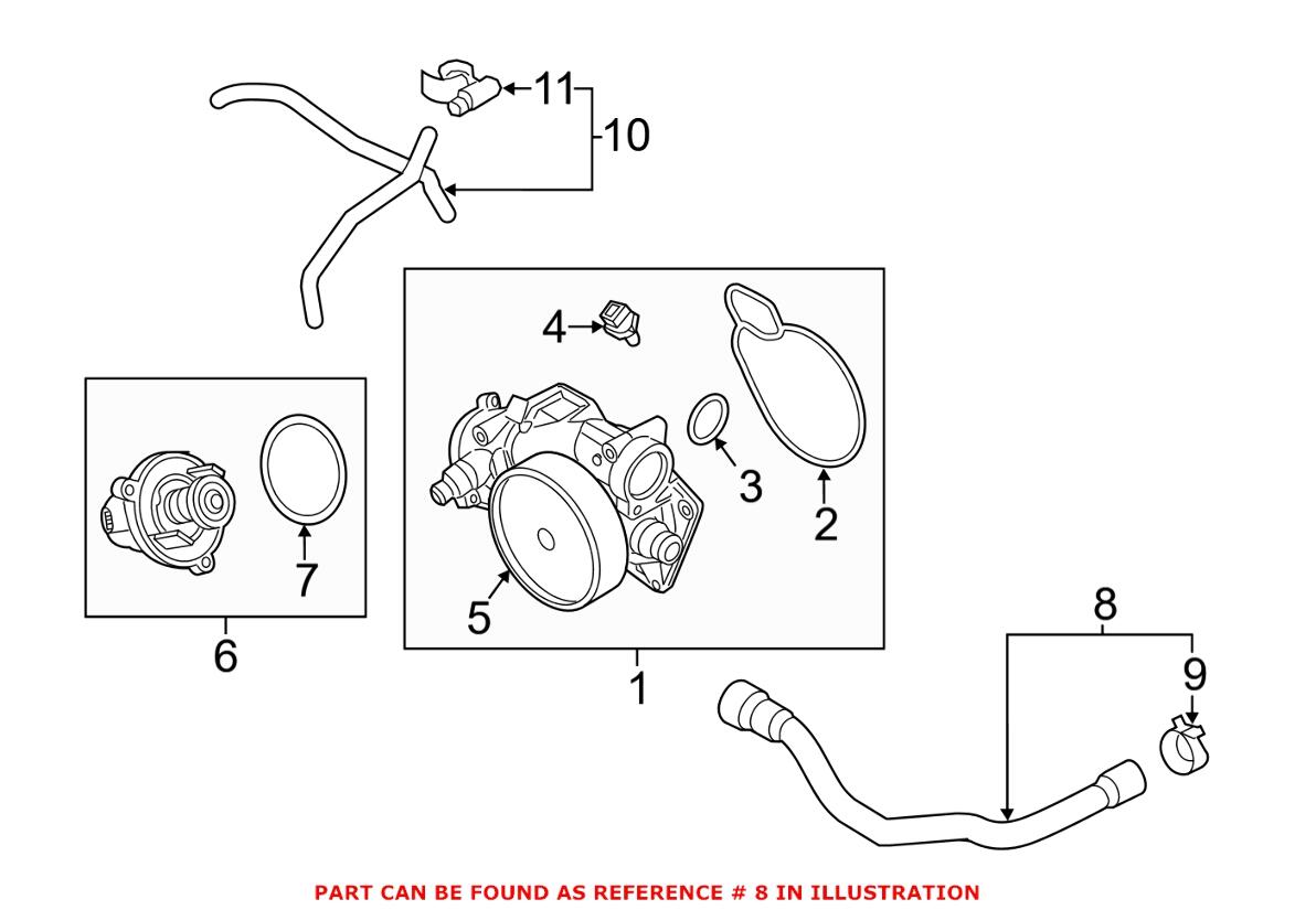 BMW Engine Coolant Hose - Lower 11537843266